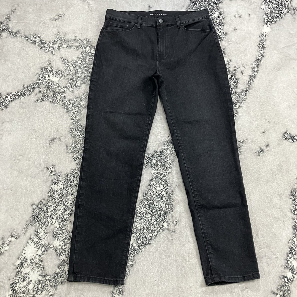 Mott‎ & Bow Jeans Mom Straight Crop Dark Wash Stretch Denim Womens W32 L28